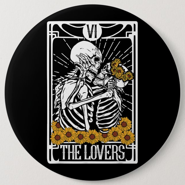 The Lovers Tarot Card Reading Witch Aesthetic Hall Button (Front)