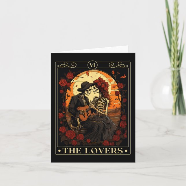 The Lovers Tarot Card Skeleton Valentine Gothic Ha (Front)