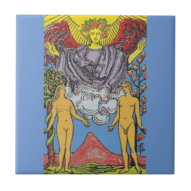 The Lovers Tarot Card Tarots Reading Ceramic Tile (Front)