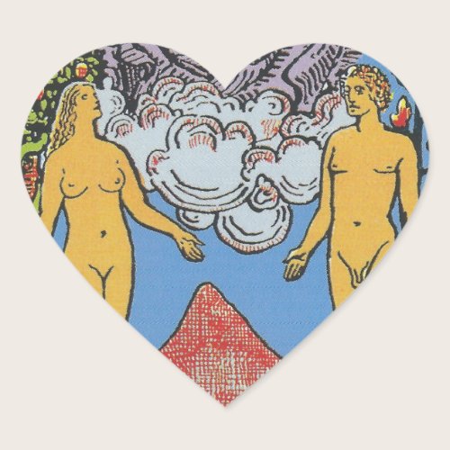 The Lovers Tarot Card Tarots Reading Heart Sticker