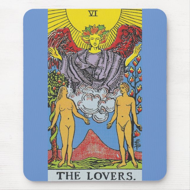 The Lovers Tarot Card Tarots Reading Mouse Pad (Front)