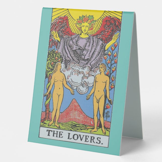 The Lovers Tarot Card Tarots Reading Table Tent (Front)