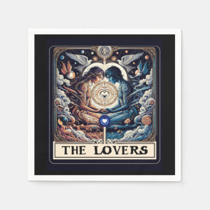 THE LOVERS Tarot Celestial Man & Woman Soulmates Napkins