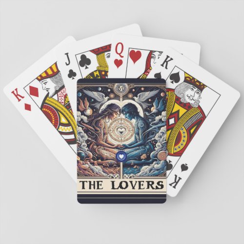 THE LOVERS Tarot Celestial Man  Woman Soulmates Playing Cards
