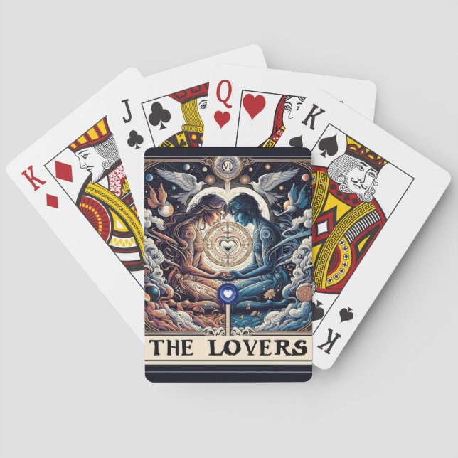 THE LOVERS Tarot Celestial Man & Woman Soulmates Poker Cards (Back)
