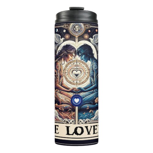 THE LOVERS Tarot Celestial Man  Woman Soulmates Thermal Tumbler