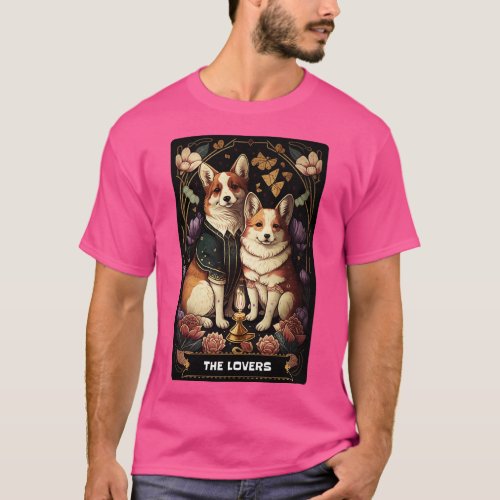 The Lovers Tarot Corgis T_Shirt