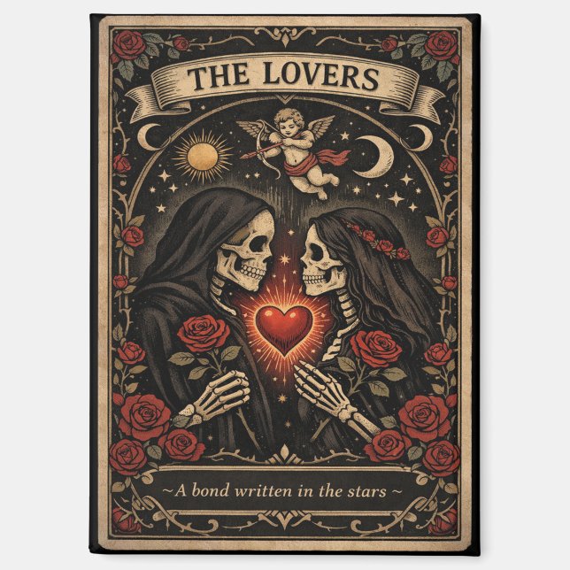 The Lovers Tarot Gothic Valentine Magnet  (Front)