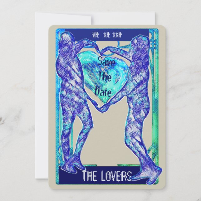 The Lovers Tarot: Save the Date Invitation (Front)