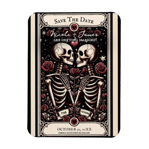 THE LOVERS Tarot Skeleton Love Save the Date  Magnet