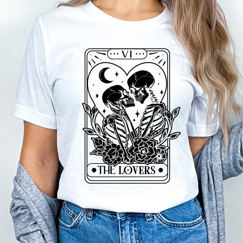 The Lovers Tarot Skeleton Valentine T_Shirt