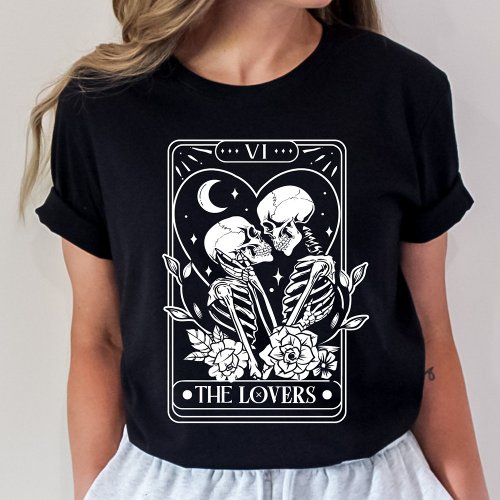 The Lovers Tarot Skeleton Valentine T_Shirt