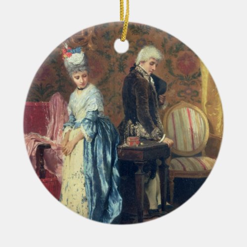 The Lovers Tiff 1872 oil on panel Ceramic Ornament