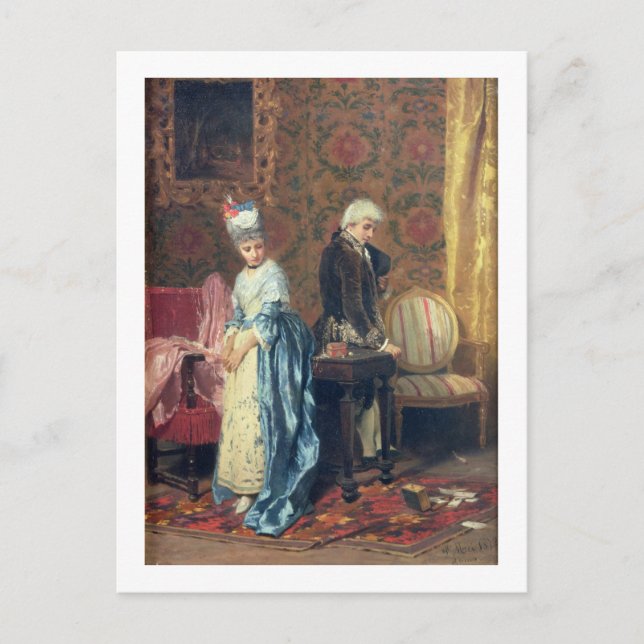 The Lovers' Tiff, 1872 (oil on panel) Postcard (Front)