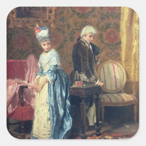 The Lovers Tiff 1872 oil on panel Square Sticker