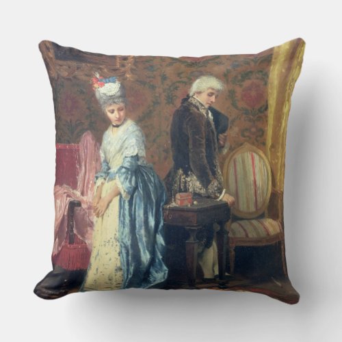 The Lovers Tiff 1872 oil on panel Throw Pillow