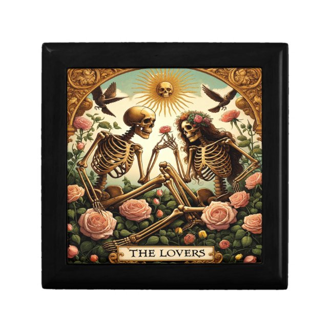 The Lovers Wooden Jewelry Gift Box (Front)
