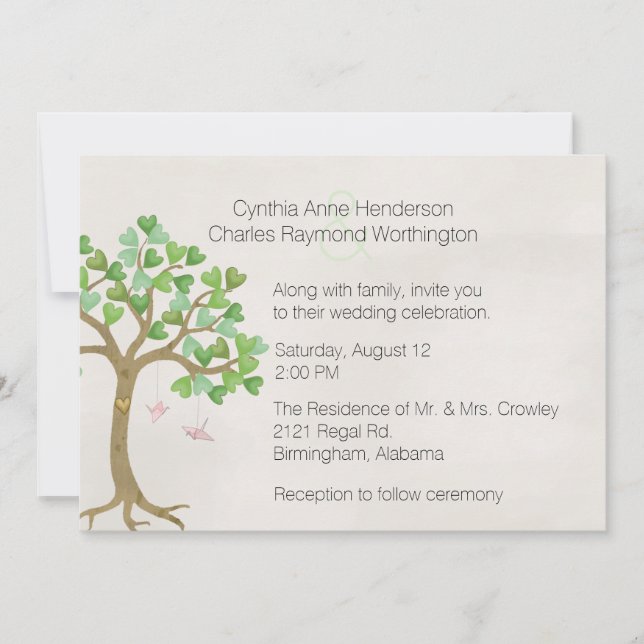 The Loving Tree Wedding Invitation (Front)