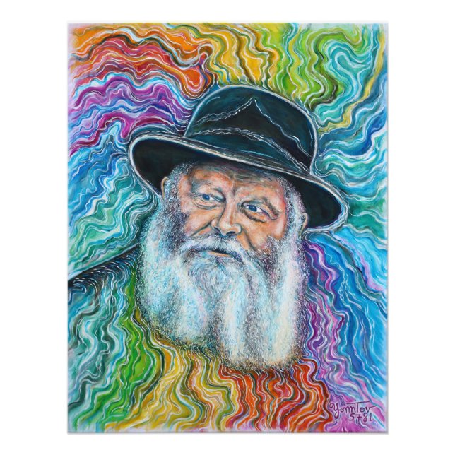 The Lubavitcher Rebbe Rainbow Photo Print (Front)