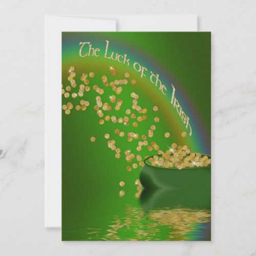 THE LUCK OF THE IRISH _ PARTY INVITATION _ GOLD