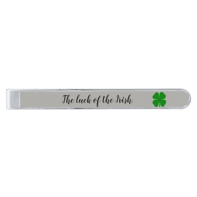 the luck of the irish silver finish tie clip (Front)