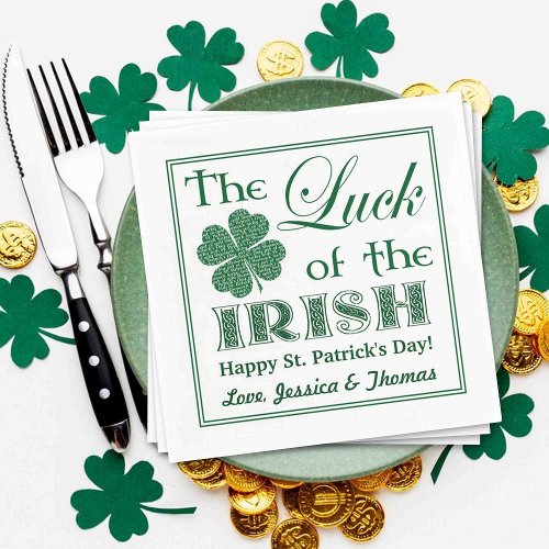 The Luck Of The Irish St Patricks Day Napkins