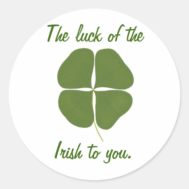 The luck of the Irish to you, shamrock stickers (Front)