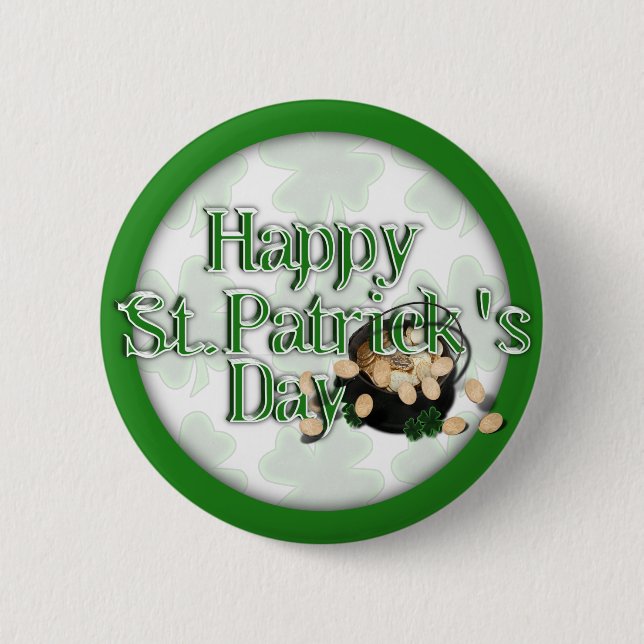The Lucky Clovers & Pot of Gold Button (Front)