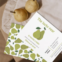 The lucky pear Baby Shower Invitation