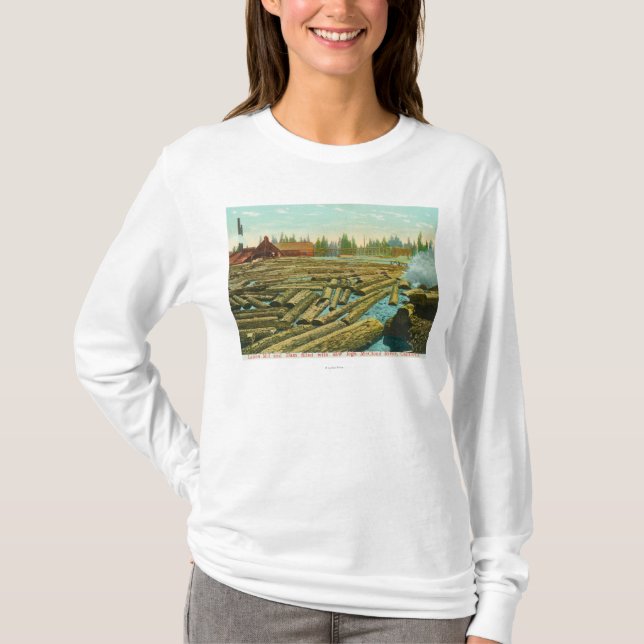The Lumber Mill and Dam, River filled with T-Shirt (Front)