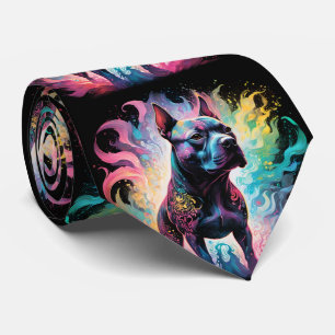The Luminous Sentinel: A Holographic Staffordshire Neck Tie
