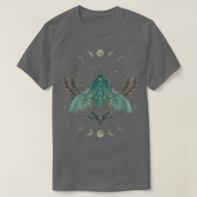 The Luna moth in midnight garden  T-Shirt (Design Front)