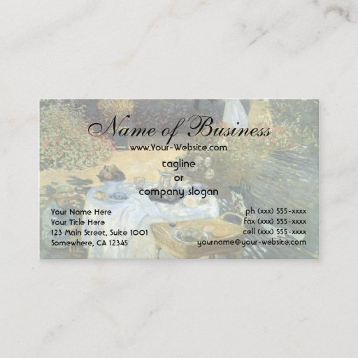 Customizable The Luncheon by Claude Monet Business Card