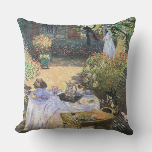 The Luncheon Claude Monet Fine Art Throw Pillow (Front)