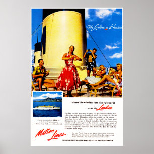 The Lurline is Hawaii Poster