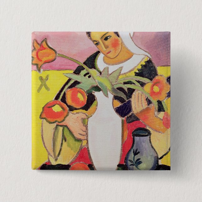 The Lute Player, 1910 Button (Front)