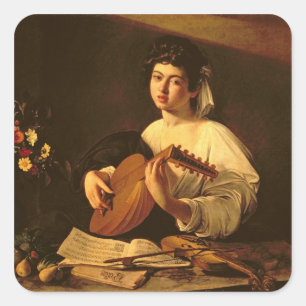 The Lute Player, c.1595 Square Sticker