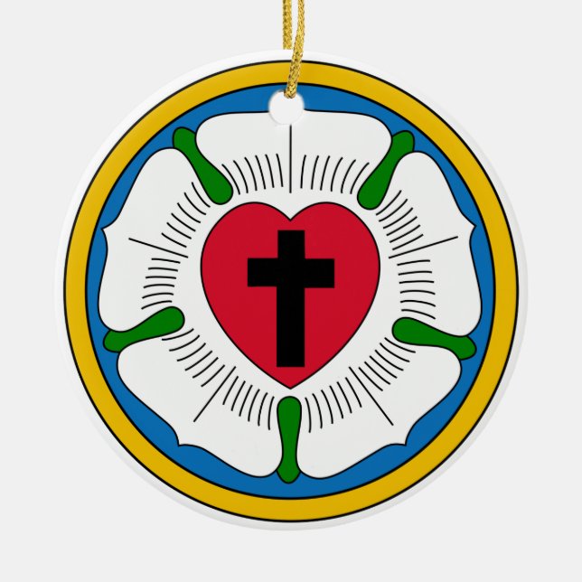 The Luther Rose Lutheranism Martin Luther Ceramic Ornament (Front)