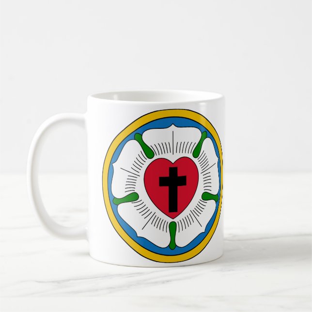The Luther Rose Lutheranism Martin Luther Coffee Mug (Left)