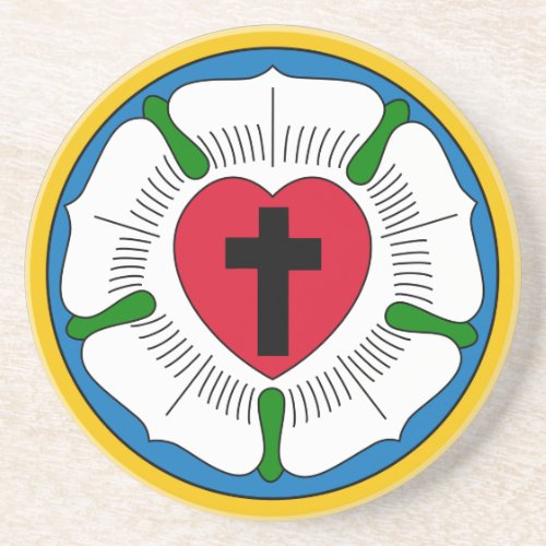 The Luther Rose Lutheranism Martin Luther Drink Coaster