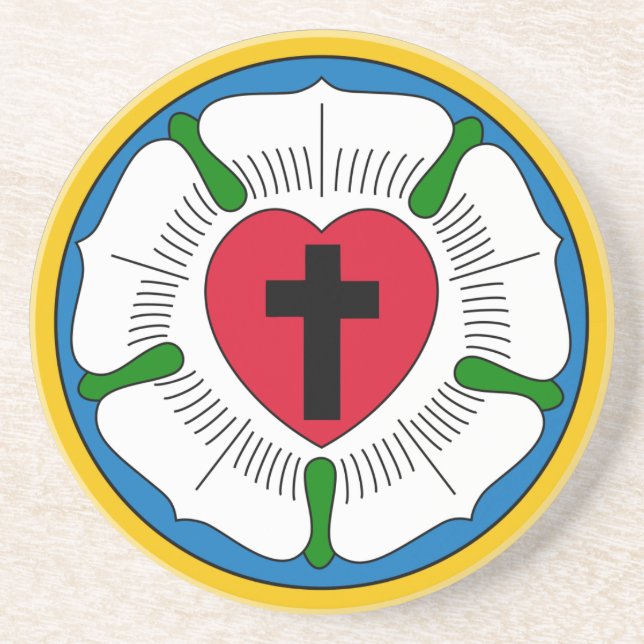 The Luther Rose Lutheranism Martin Luther Drink Coaster (Front)