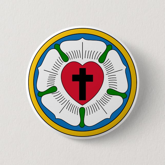 The Luther Rose Lutheranism Martin Luther Pinback Button (Front)