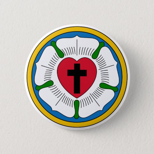 The Luther Rose Lutheranism Martin Luther Pinback Button