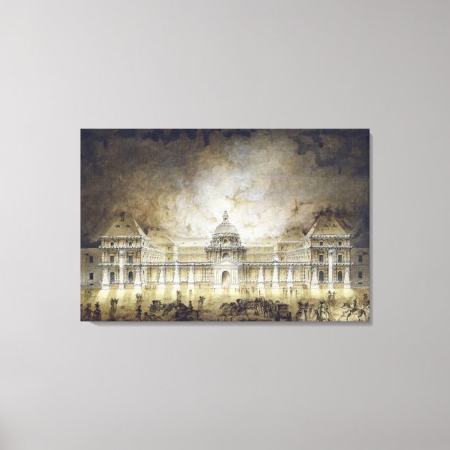 The Luxembourg Palace Illuminated Canvas Print (Front)