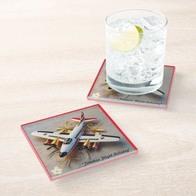 "The Luxury Aircraft" Glass Coaster (Angled)