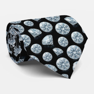 The Luxury Man Formal Black Tie Diamond Neck Tie