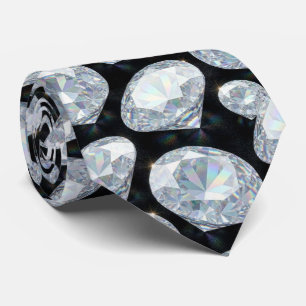 The Luxury Man Formal Black Tie Diamond Neck Tie