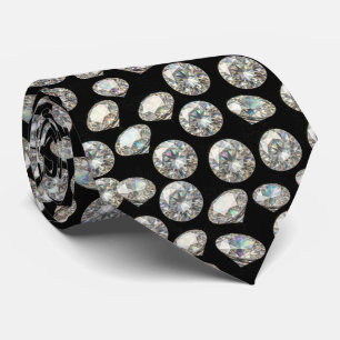 The Luxury Man Formal Black Tie Diamond Neck Tie