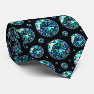 The Luxury Man Formal Black Tie Diamond Neck Tie