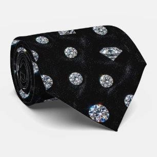 The Luxury Man Formal Black Tie Diamond Neck Tie